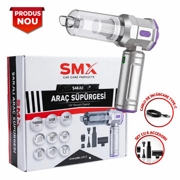 Aspirator auto SMX cu rozet și accesorii în Română